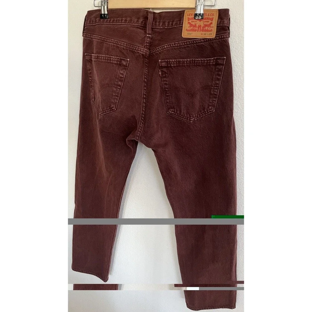 Levi's 501 Mens Original Fit Straight Leg Button Fly Jeans 32x29 ChocoBrown NWOT